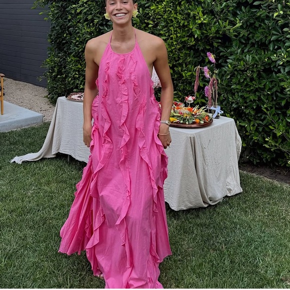 STAUD Dresses & Skirts - Staud Marika Ruffled Halter Gown